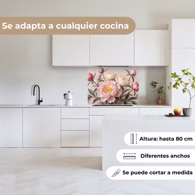 Revestimiento cocina - Peonias - Ramo - Rosa — 6