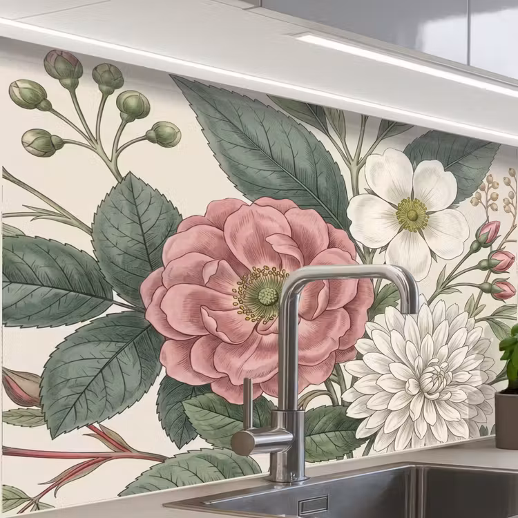 Revestimiento cocina - Romántico - Diseño - Colorido — 1