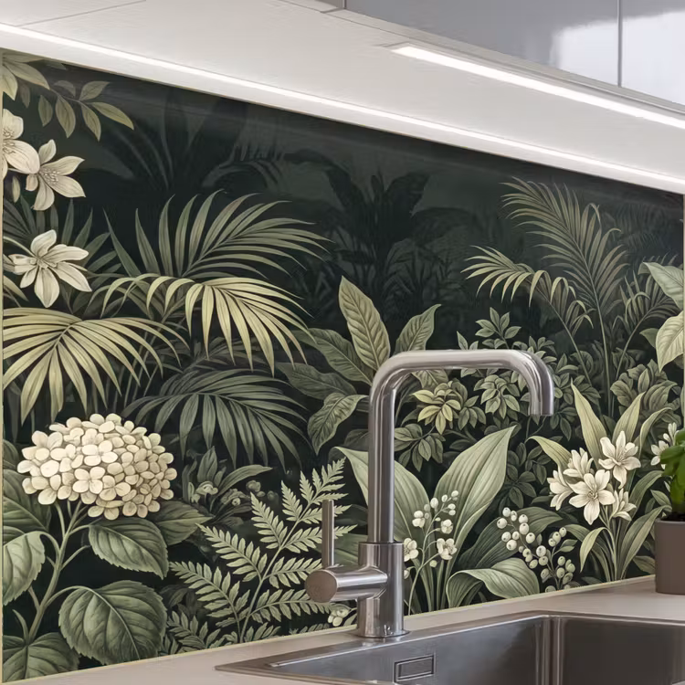 Revestimiento cocina - Selva - Hojas - Botánico - Verde — 1