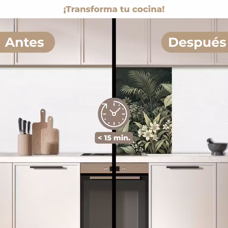 Revestimiento cocina - Selva - Hojas - Botánico - Verde — 2