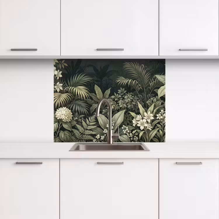 Revestimiento cocina - Selva - Hojas - Botánico - Verde — 3