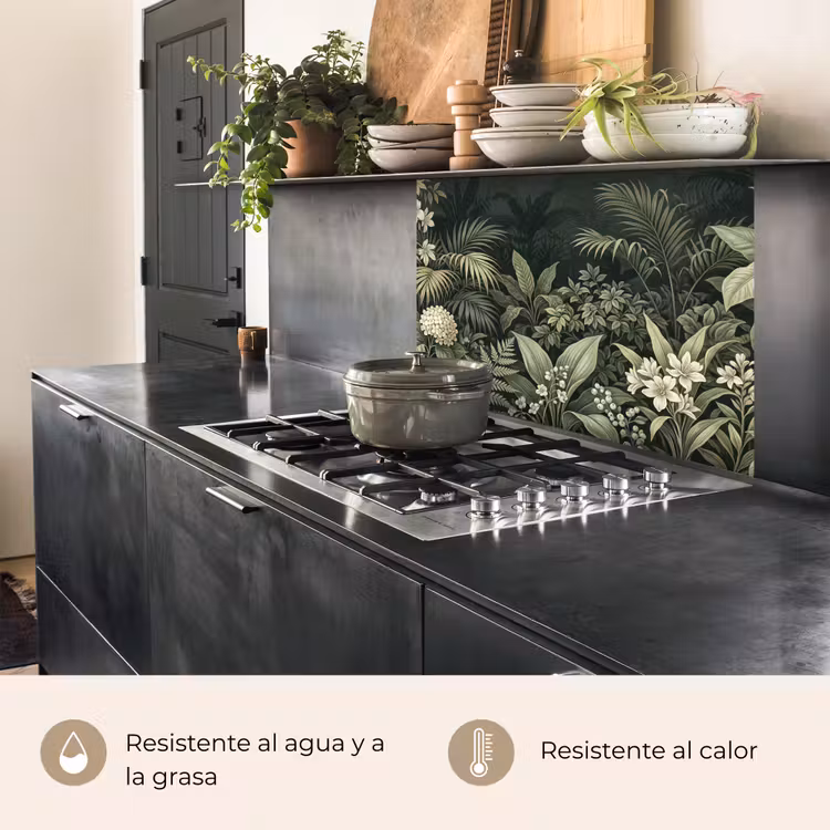 Revestimiento cocina - Selva - Hojas - Botánico - Verde — 4