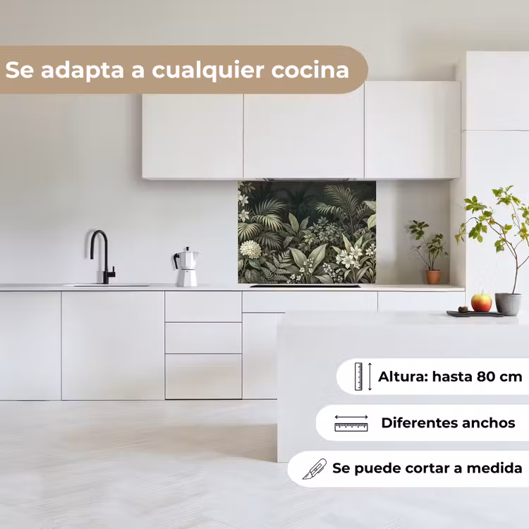 Revestimiento cocina - Selva - Hojas - Botánico - Verde — 6