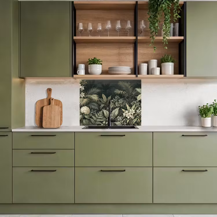 Revestimiento cocina - Selva - Hojas - Botánico - Verde — 7