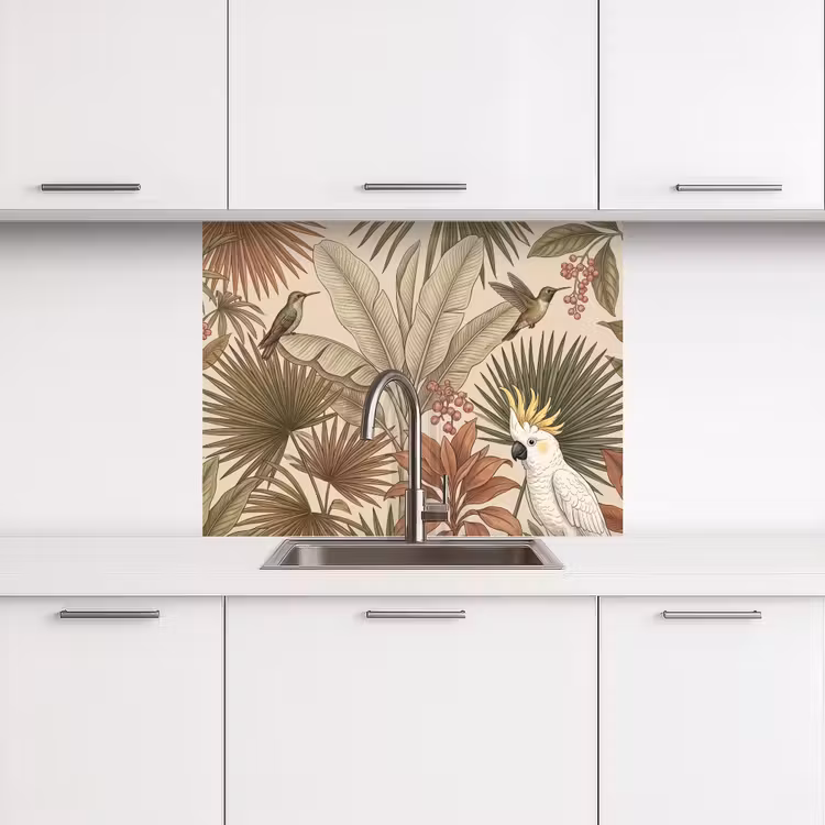 Revestimiento cocina - Tropical - Pájaros - Beige — 3