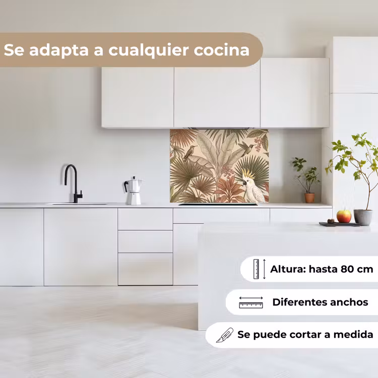 Revestimiento cocina - Tropical - Pájaros - Beige — 6