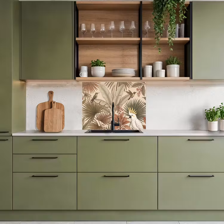 Revestimiento cocina - Tropical - Pájaros - Beige — 7