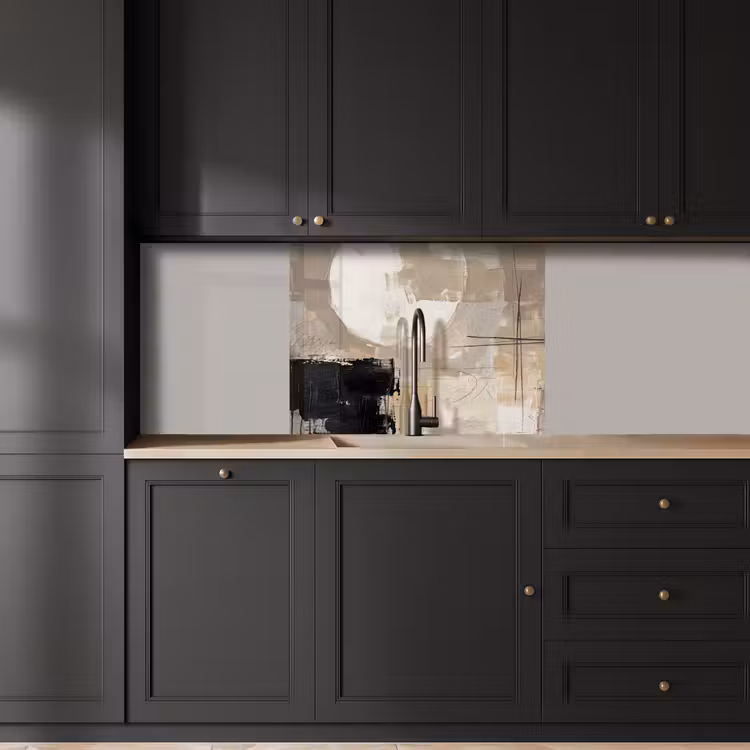 Revestimiento cocina - Abstracto - Círculo - Moderno - Beige - Negro - Minimalista — 5