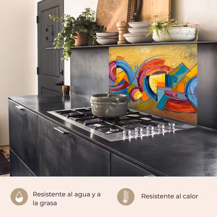 Revestimiento cocina - Abstracto - Círculos - Pintura - Colorido - Dinámico — 4