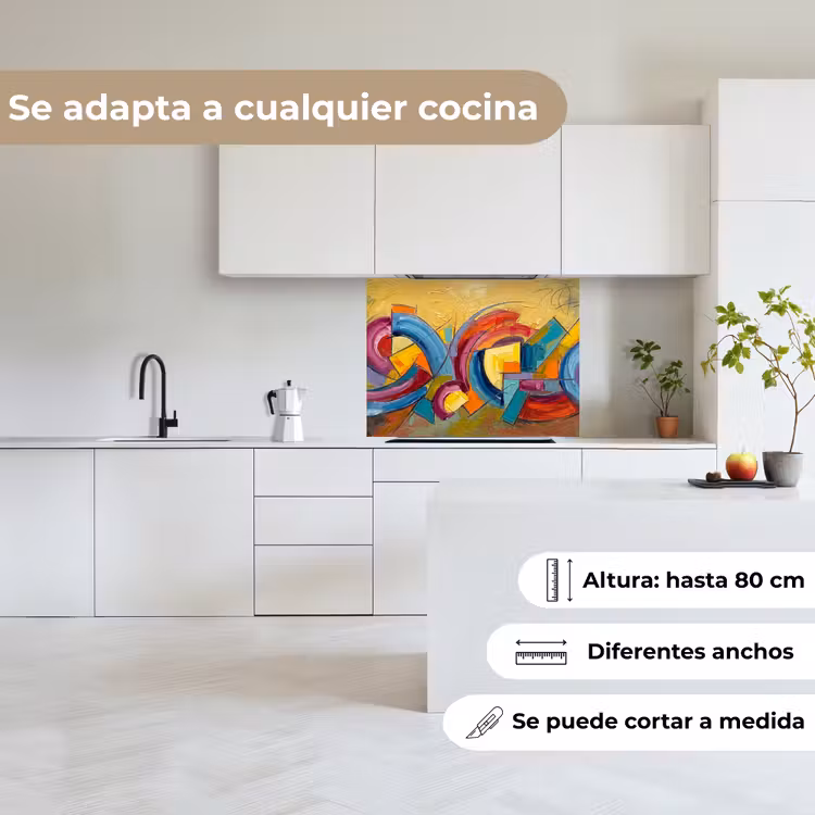 Revestimiento cocina - Abstracto - Círculos - Pintura - Colorido - Dinámico — 6