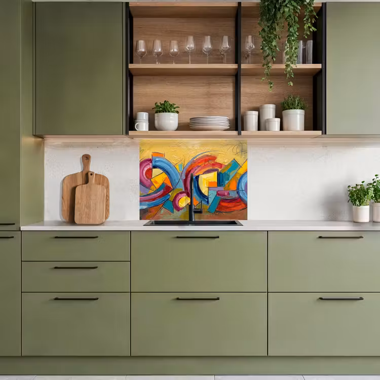 Revestimiento cocina - Abstracto - Círculos - Pintura - Colorido - Dinámico — 7