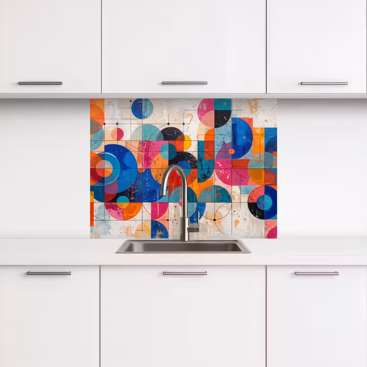 Revestimiento cocina - Arte - Geométrico - Abstracto - Colorido — 3