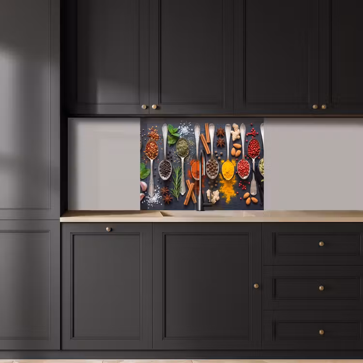 Revestimiento cocina - Especias - Cucharas - Culinarias - Coloridas - Atmosféricas — 5