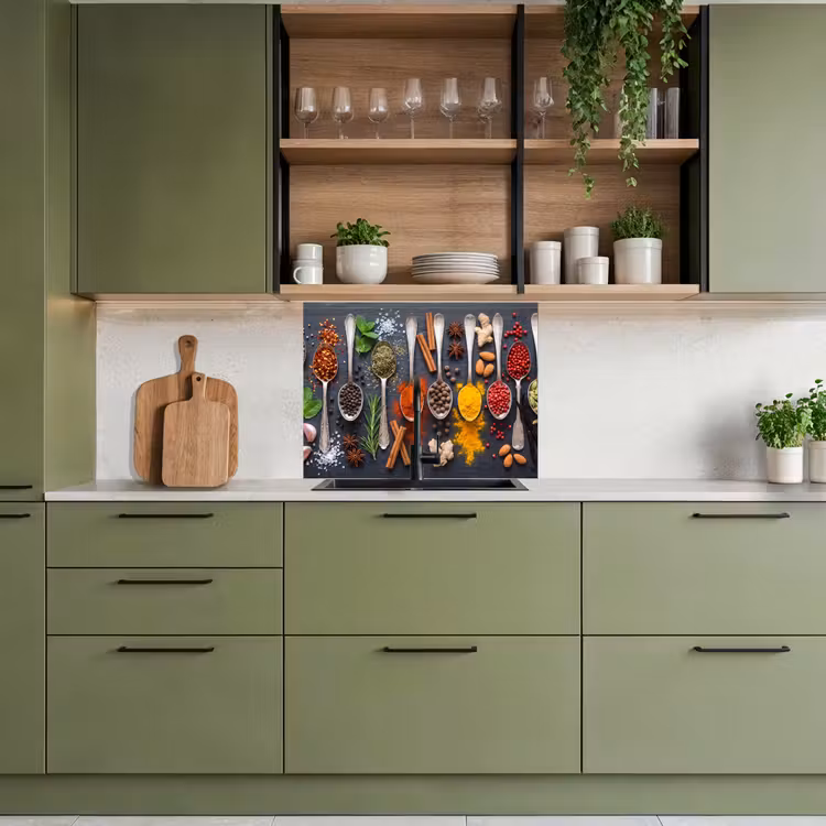 Revestimiento cocina - Especias - Cucharas - Culinarias - Coloridas - Atmosféricas — 7