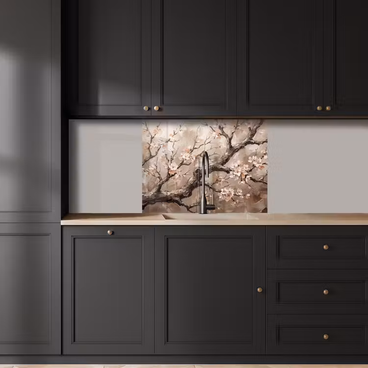 Revestimiento cocina - Flor - Ramas - Pintura - Beige - Sereno — 5