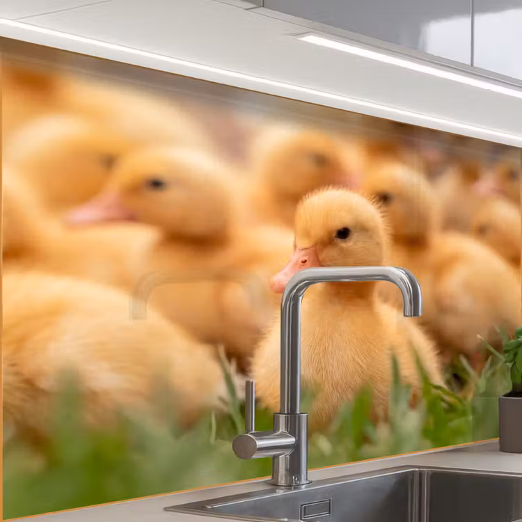 Revestimiento cocina - Flecha - Pato - Naturaleza - Amarillo — 1