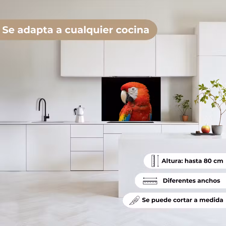 Revestimiento cocina - Guacamayo - Retrato - Rojo — 6