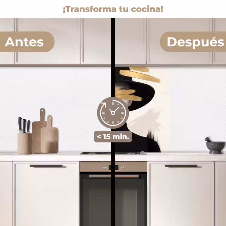 Revestimiento cocina - Mujer - Retrato - Moderno - Oro - Arte — 2
