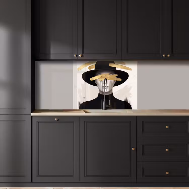 Revestimiento cocina - Mujer - Retrato - Moderno - Oro - Arte — 5