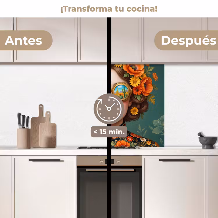 Revestimiento cocina - Retrato - Mujer - Colorido - Expresivo — 2