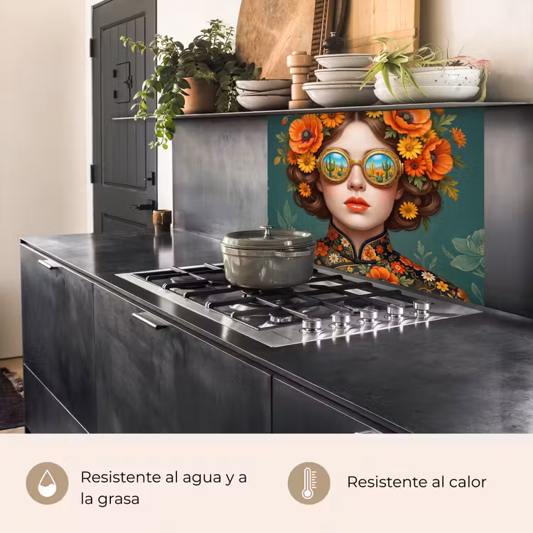 Revestimiento cocina - Retrato - Mujer - Colorido - Expresivo — 4