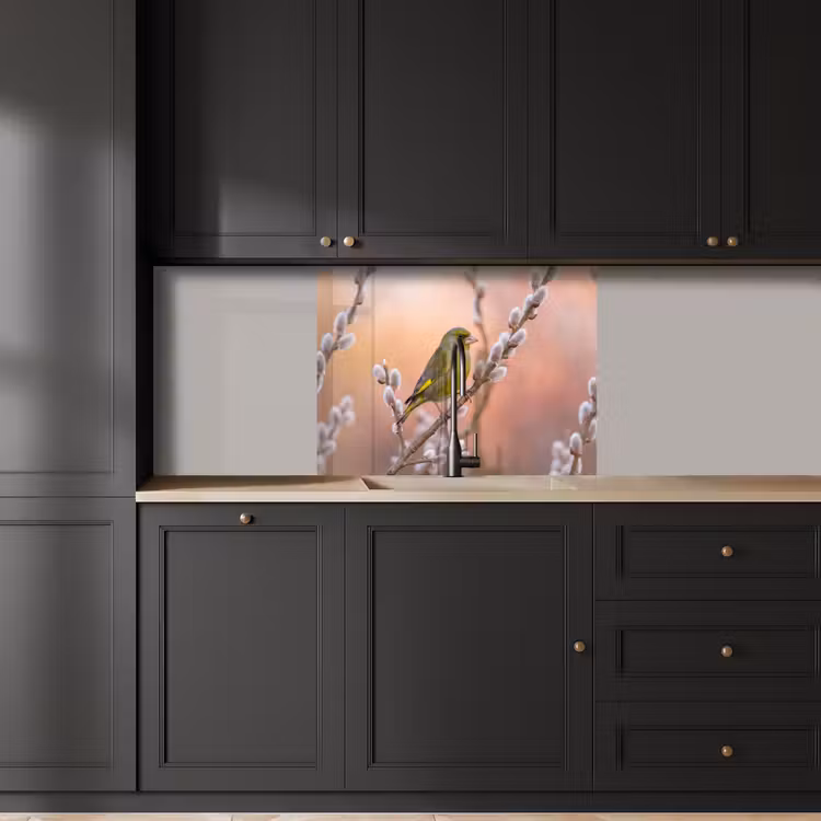 Revestimiento cocina - Verderón - Gatos - Primavera - Naturaleza - Suave — 5