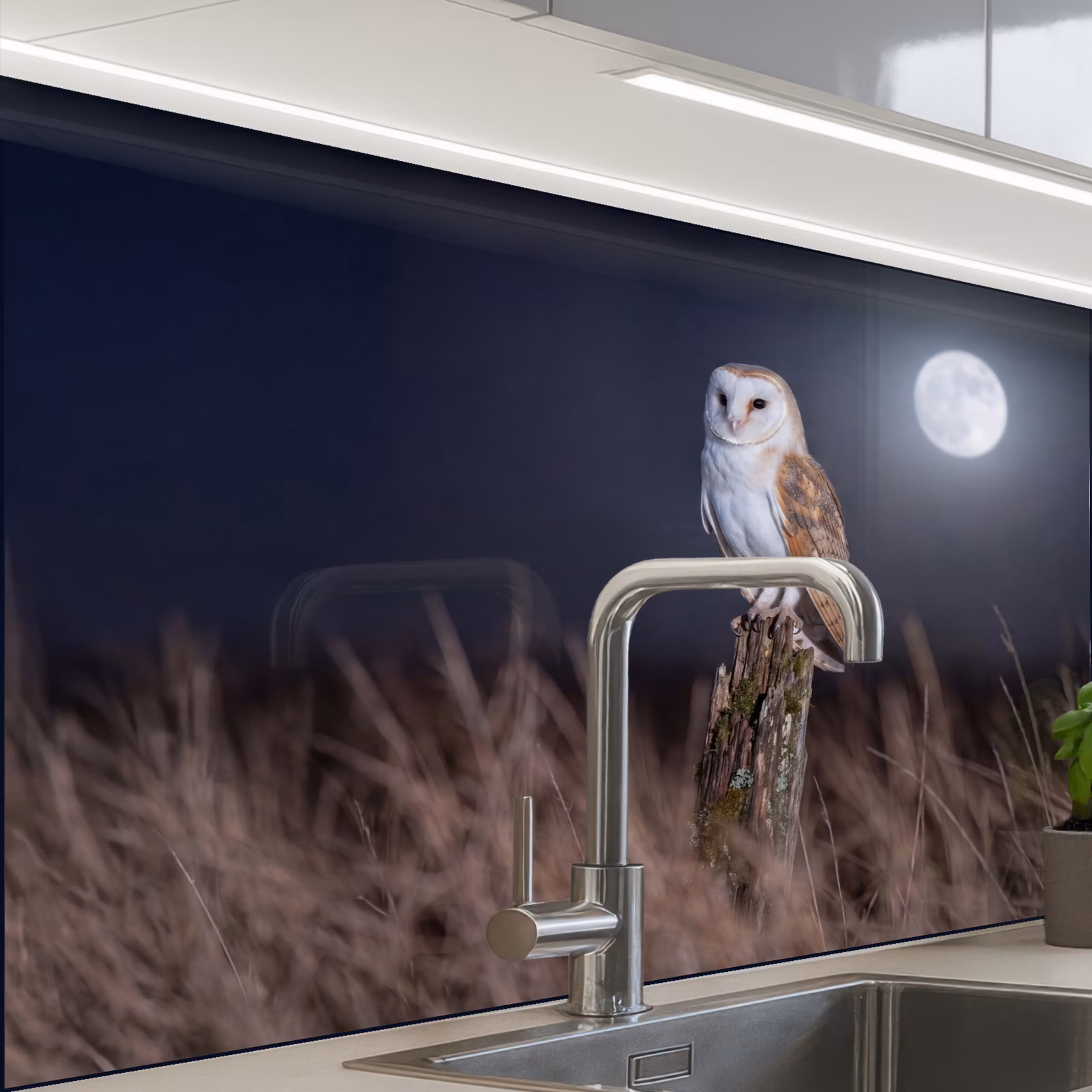 Revestimiento cocina - Lechuza - Luna - Noche — 1