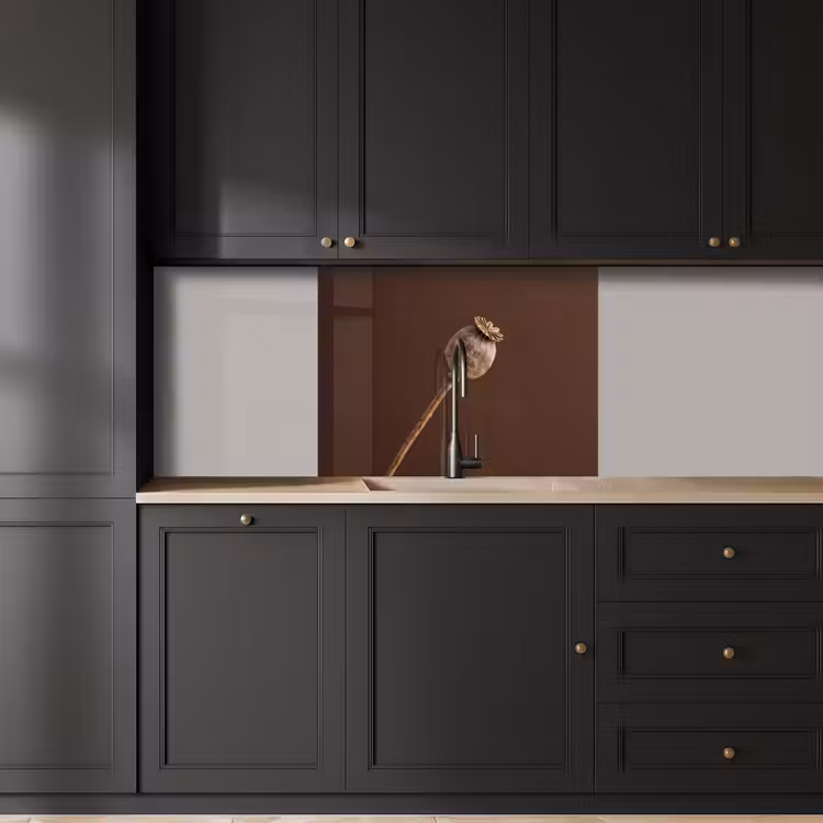 Revestimiento cocina - Bulbo de amapola - Flor seca - Marrón - Minimalista — 5