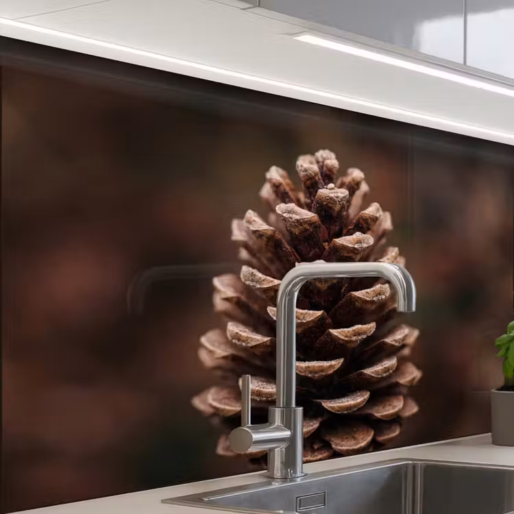 Revestimiento cocina - Cono de pino - Bosque - Otoño - Marrón - Atmosférico — 1