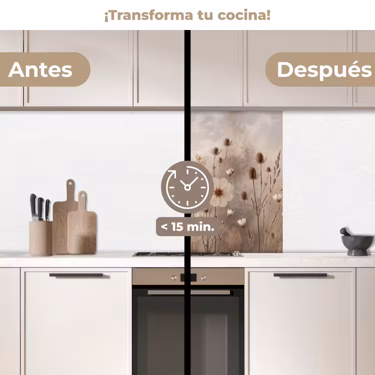 Revestimiento cocina - Flores silvestres - Botánico - Vintage - Naturaleza - Rústico — 2
