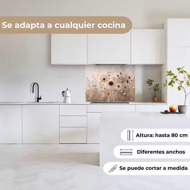 Revestimiento cocina - Flores silvestres - Botánico - Vintage - Naturaleza - Rústico — 6