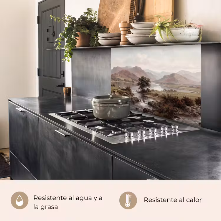 Revestimiento cocina - Paisaje de montaña - Lago - Montañas - Valle - Clásico — 4