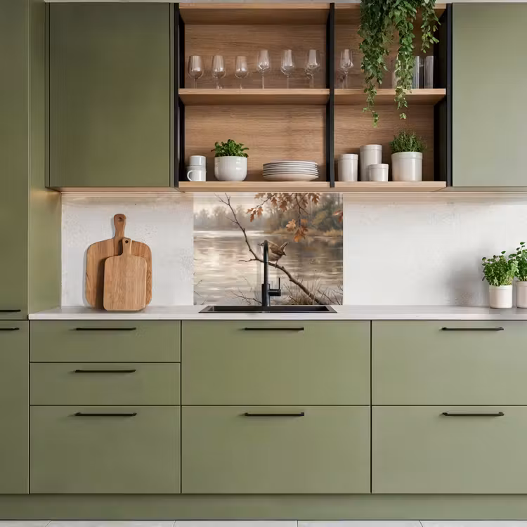 Revestimiento cocina - Reyezuelo - Rama - Río - Naturaleza - Atmosférico — 7