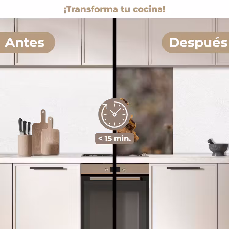Revestimiento cocina - Sombrero para el sol - Flores secas - Amarillo - Cálido — 2