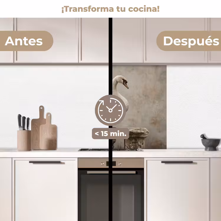 Revestimiento cocina - Cisne - Elegante - Animales - Blanco — 2