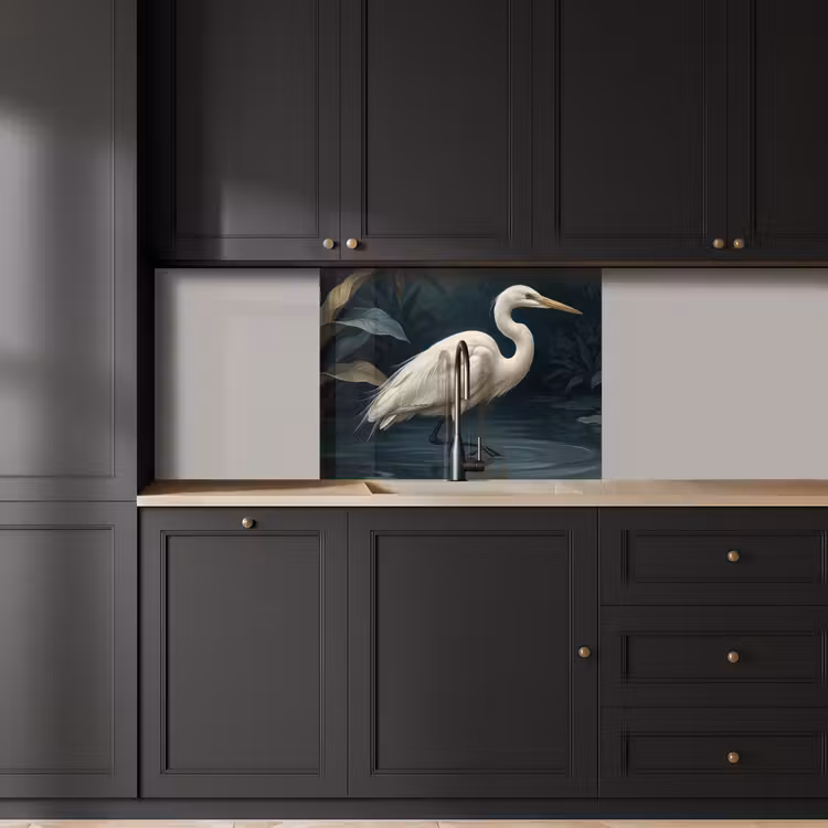Revestimiento cocina - Garza - Agua - Naturaleza - Moderno - Blanco — 5