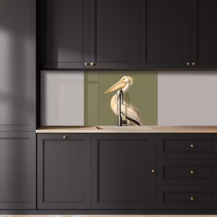 Revestimiento cocina - Pelícano - Blanco - Ave - Clásico - Naturaleza — 5