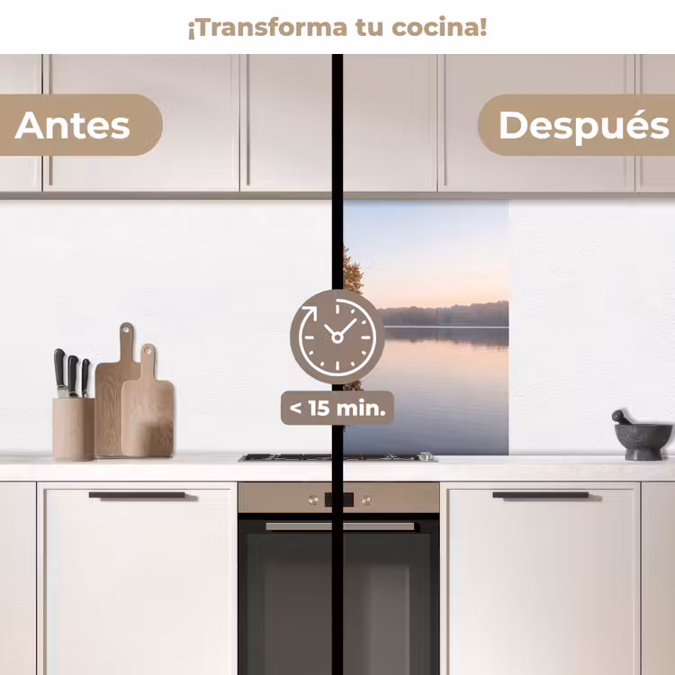 Revestimiento cocina - Árboles - Reflejo - Agua - Amanecer - Sereno — 2