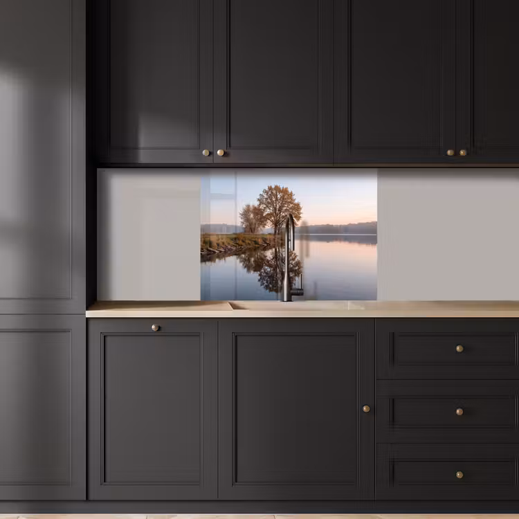 Revestimiento cocina - Árboles - Reflejo - Agua - Amanecer - Sereno — 5