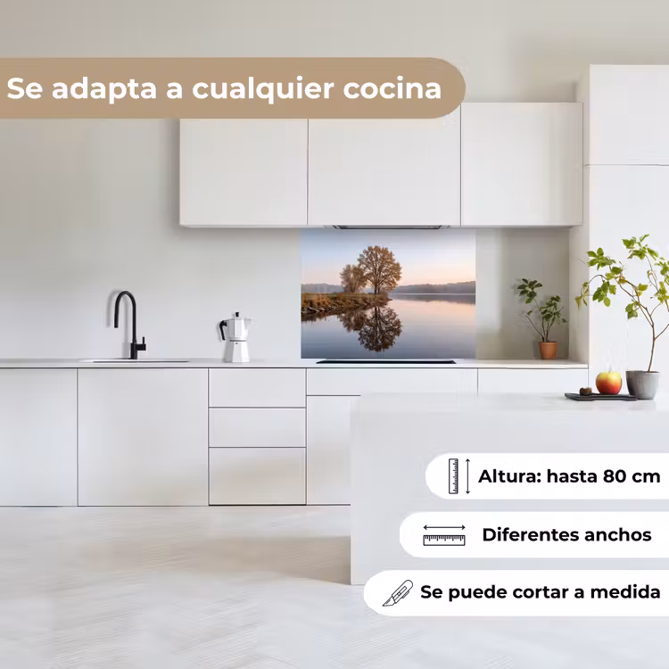 Revestimiento cocina - Árboles - Reflejo - Agua - Amanecer - Sereno — 6