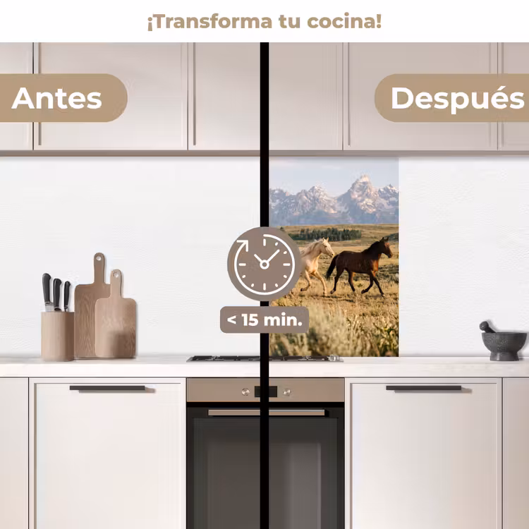 Revestimiento cocina - Caballos - Manada - Montañas - Libertad - Salvaje — 2