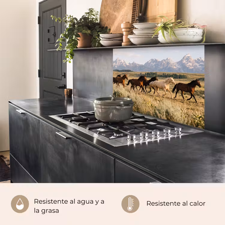 Revestimiento cocina - Caballos - Manada - Montañas - Libertad - Salvaje — 4