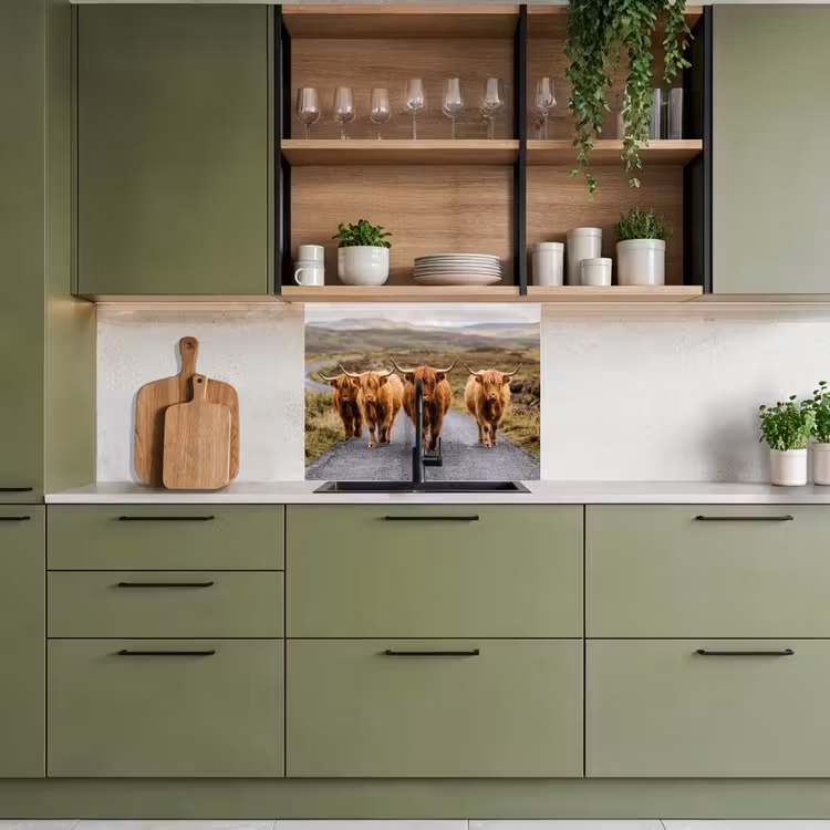 Revestimiento cocina - Highlanders escoceses - Carretera - Paisaje - Rebaño — 7