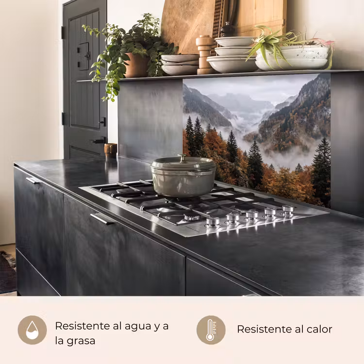 Revestimiento cocina - Montañas - Valle - Niebla - Otoño - Naturaleza — 4