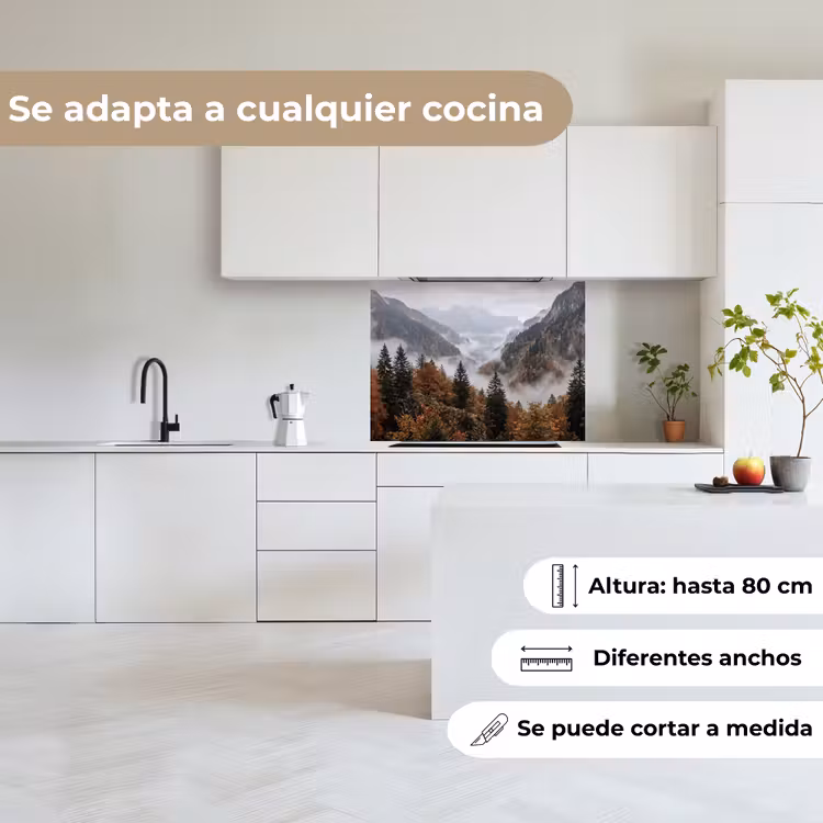 Revestimiento cocina - Montañas - Valle - Niebla - Otoño - Naturaleza — 6
