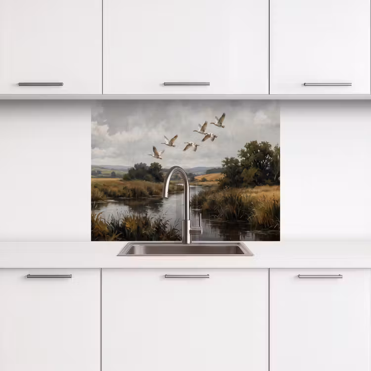 Revestimiento cocina - Patos - Río - Paisaje - Vuelo - Nostálgico — 3