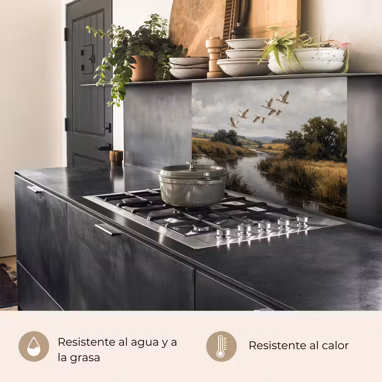 Revestimiento cocina - Patos - Río - Paisaje - Vuelo - Nostálgico — 4