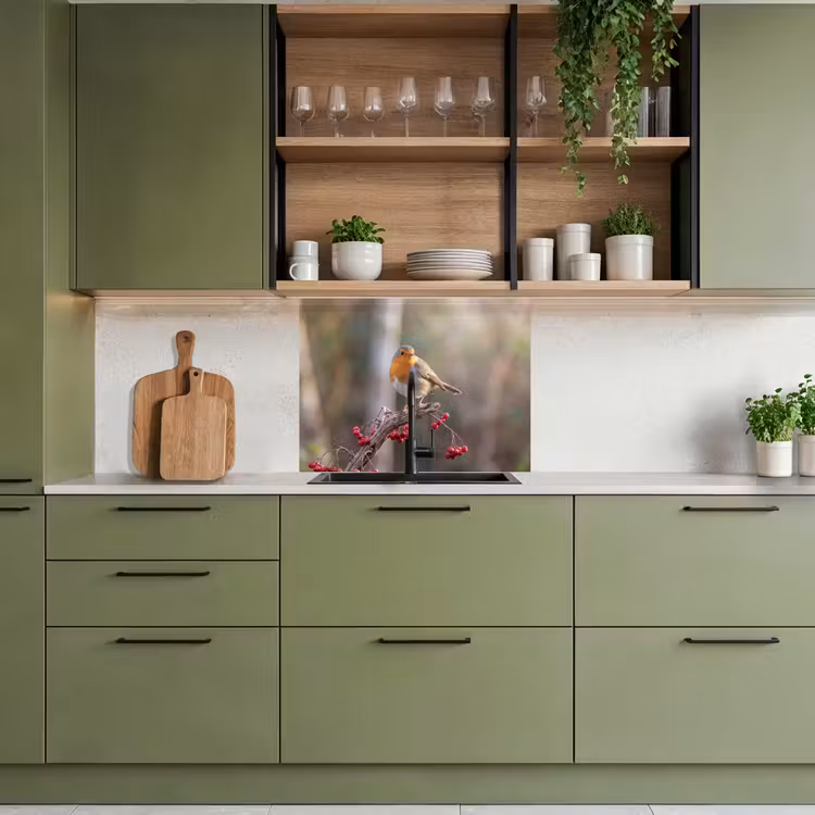Revestimiento cocina - Petirrojo - Rama - Bayas - Naturaleza — 7