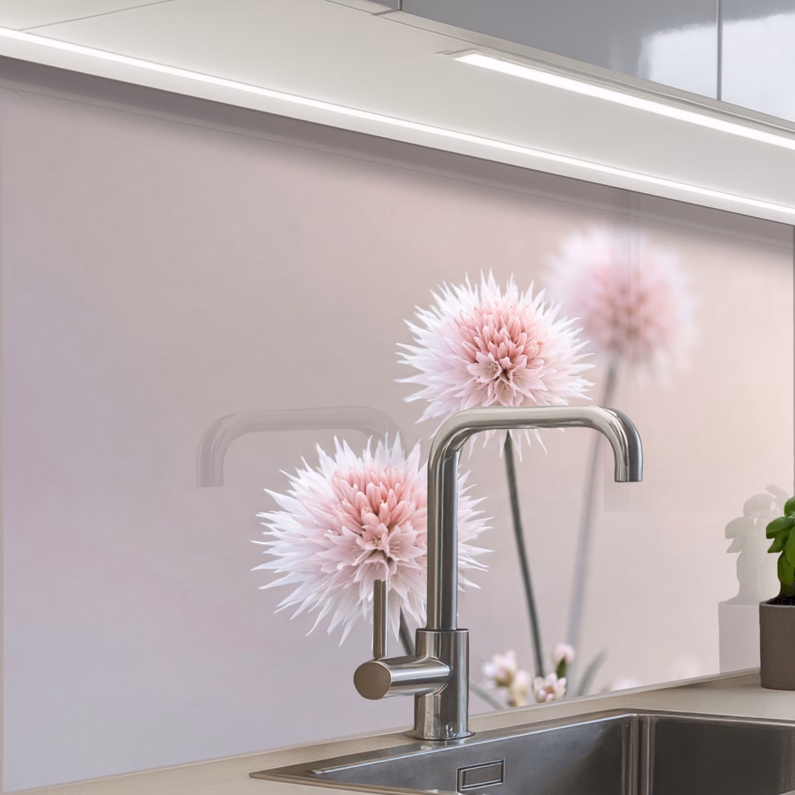 Revestimiento cocina - Flores - Bulbos - Rosa — 1