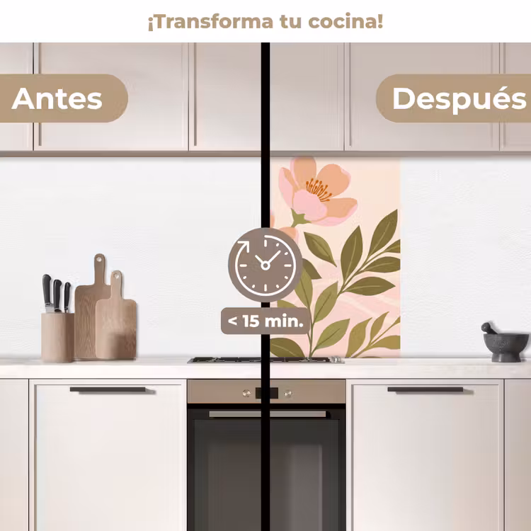 Revestimiento cocina - Gráfico - Flores - Rosa — 2